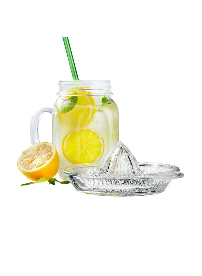 DESTALYA Lemon Squeezer | Citrus Juicer Hand | Crystal Reamer, Manual Extractor with Handle | Pour Spout for Fresh Fruit Juice Lime Orange | Heavyweight Clear Glass - Image 5